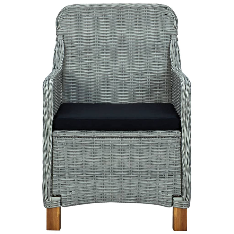 3-delige Loungeset met kussens poly rattan lichtgrijs MeubelReus