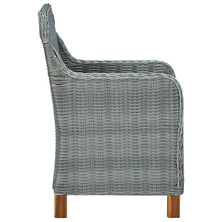 3-delige Loungeset met kussens poly rattan lichtgrijs MeubelReus