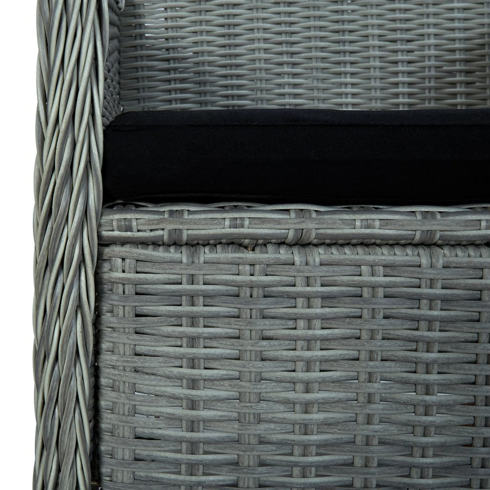 3-delige Loungeset met kussens poly rattan lichtgrijs MeubelReus