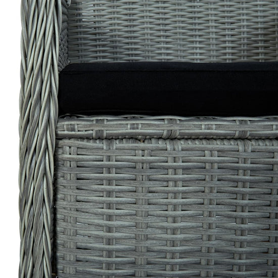 3-delige Loungeset met kussens poly rattan lichtgrijs MeubelReus