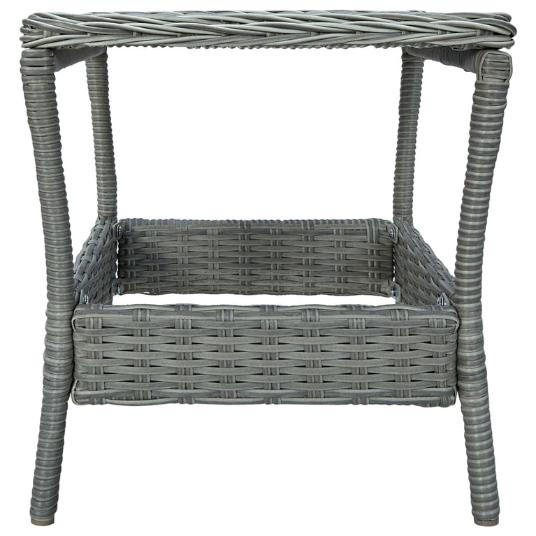 3-delige Loungeset met kussens poly rattan lichtgrijs MeubelReus