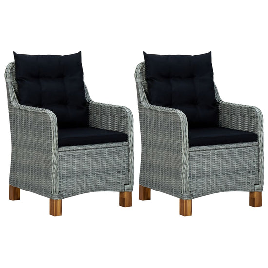 3-delige Loungeset met kussens poly rattan lichtgrijs MeubelReus