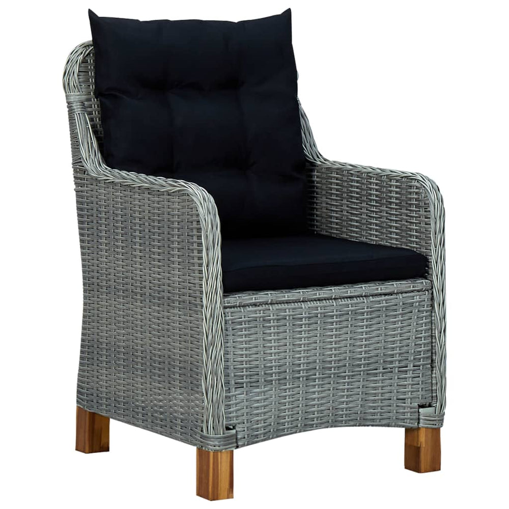 3-delige Loungeset met kussens poly rattan lichtgrijs MeubelReus