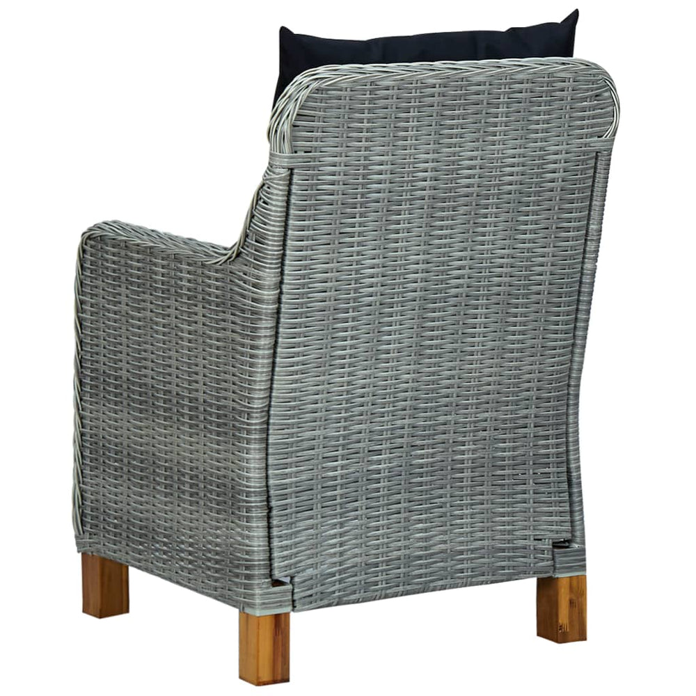 3-delige Loungeset met kussens poly rattan lichtgrijs MeubelReus