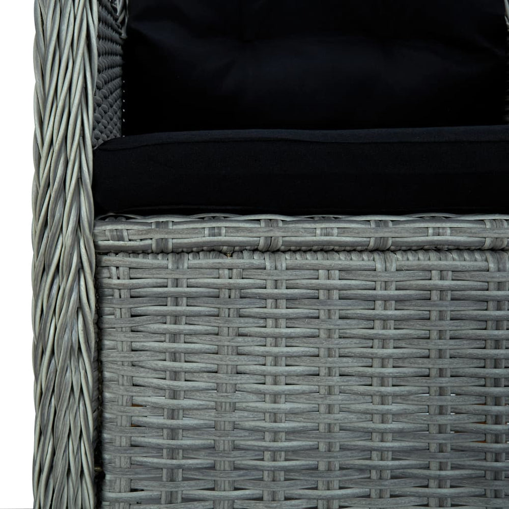 3-delige Loungeset met kussens poly rattan lichtgrijs MeubelReus
