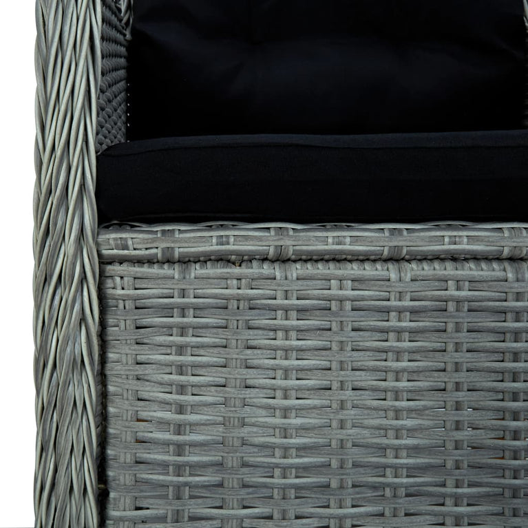 3-delige Loungeset met kussens poly rattan lichtgrijs MeubelReus