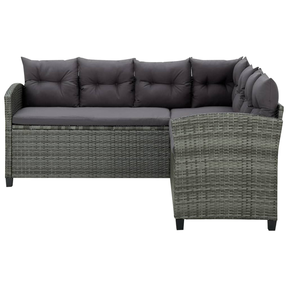 6-delige Loungeset met kussens poly rattan grijs MeubelReus