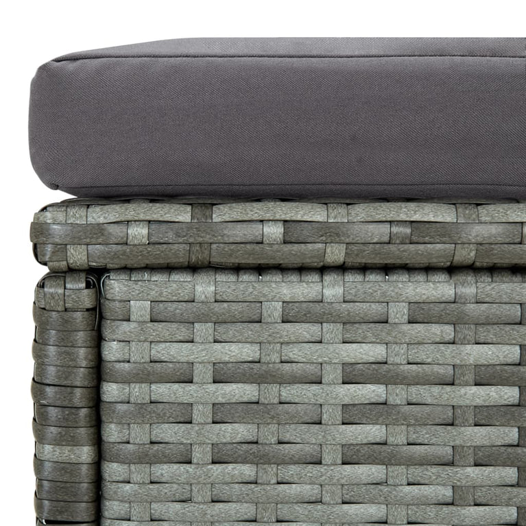 6-delige Loungeset met kussens poly rattan grijs MeubelReus