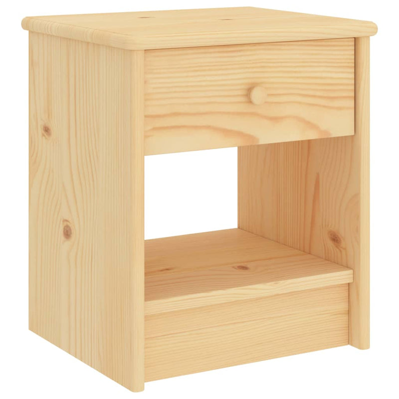 Nachtkastje 35x30x40 cm massief grenenhout lichthoutkleurig MeubelReus