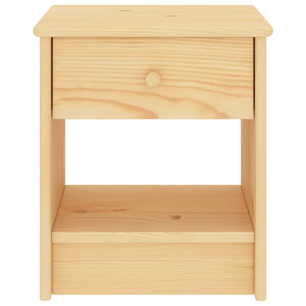 Nachtkastje 35x30x40 cm massief grenenhout lichthoutkleurig MeubelReus