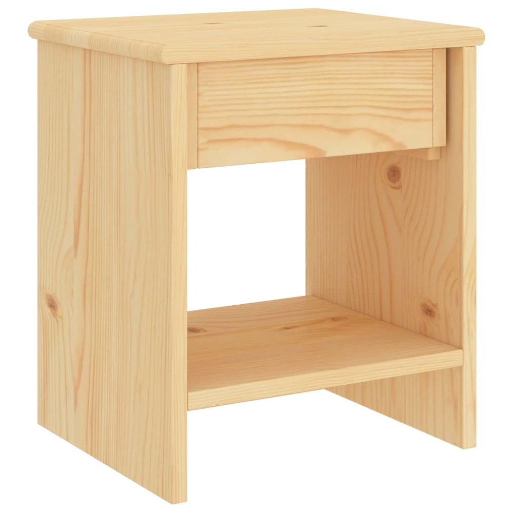Nachtkastje 35x30x40 cm massief grenenhout lichthoutkleurig MeubelReus