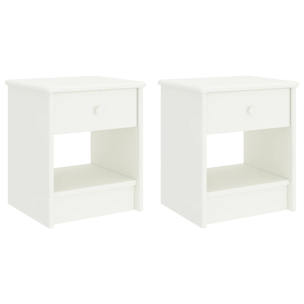 Nachtkastjes 2 st 35x30x40 cm massief grenenhout wit MeubelReus