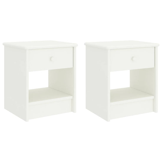 Nachtkastjes 2 st 35x30x40 cm massief grenenhout wit MeubelReus