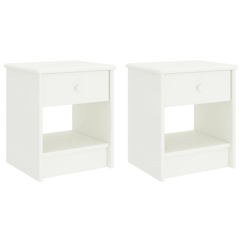 Nachtkastjes 2 st 35x30x40 cm massief grenenhout wit MeubelReus