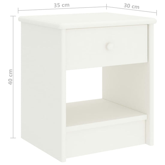 Nachtkastjes 2 st 35x30x40 cm massief grenenhout wit MeubelReus