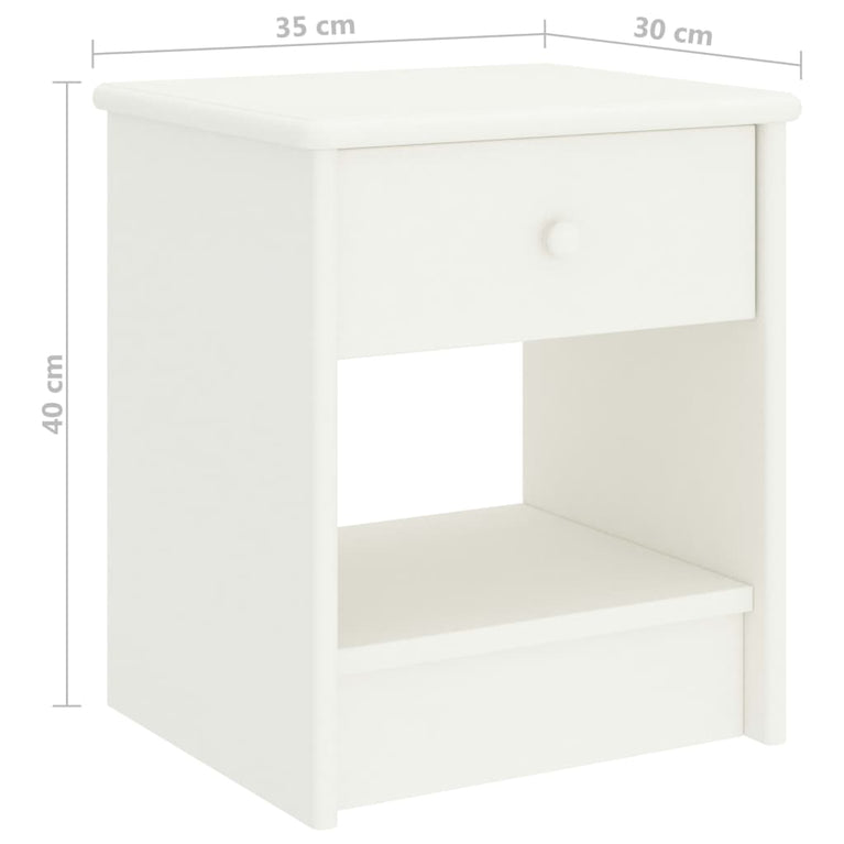 Nachtkastjes 2 st 35x30x40 cm massief grenenhout wit MeubelReus