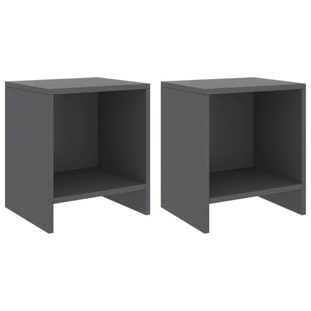 Nachtkastjes 2 st 35x30x40 cm massief grenenhout donkergrijs MeubelReus
