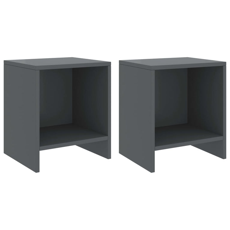 Nachtkastjes 2 st 35x30x40 cm massief grenenhout donkergrijs MeubelReus