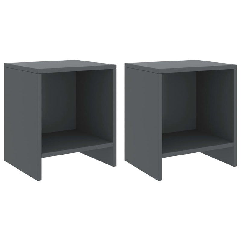 Nachtkastjes 2 st 35x30x40 cm massief grenenhout donkergrijs MeubelReus