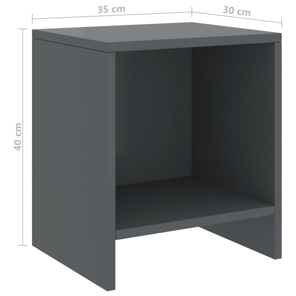 Nachtkastjes 2 st 35x30x40 cm massief grenenhout donkergrijs MeubelReus