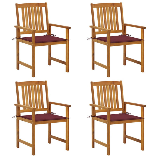 Tuinstoelen 4 st met kussens massief acaciahout MeubelReus