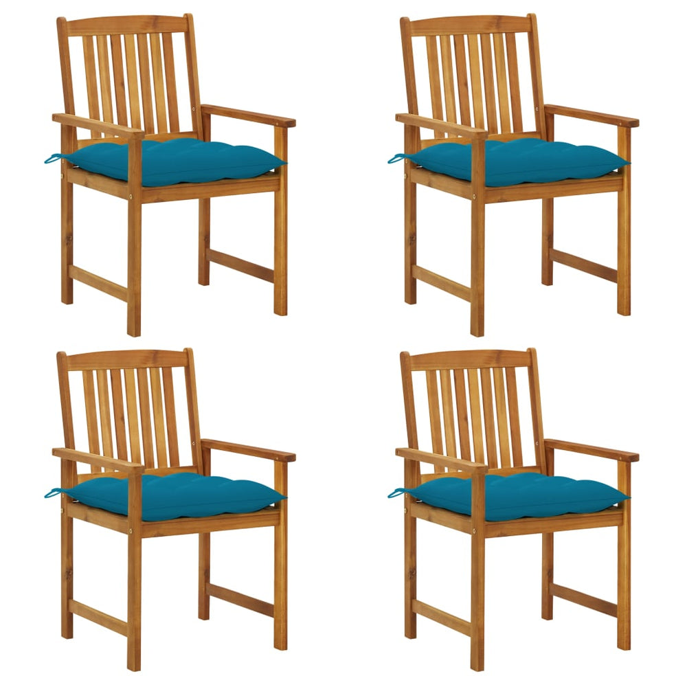 Tuinstoelen 4 st met kussens massief acaciahout MeubelReus