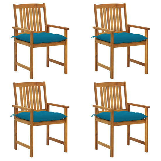 Tuinstoelen 4 st met kussens massief acaciahout MeubelReus