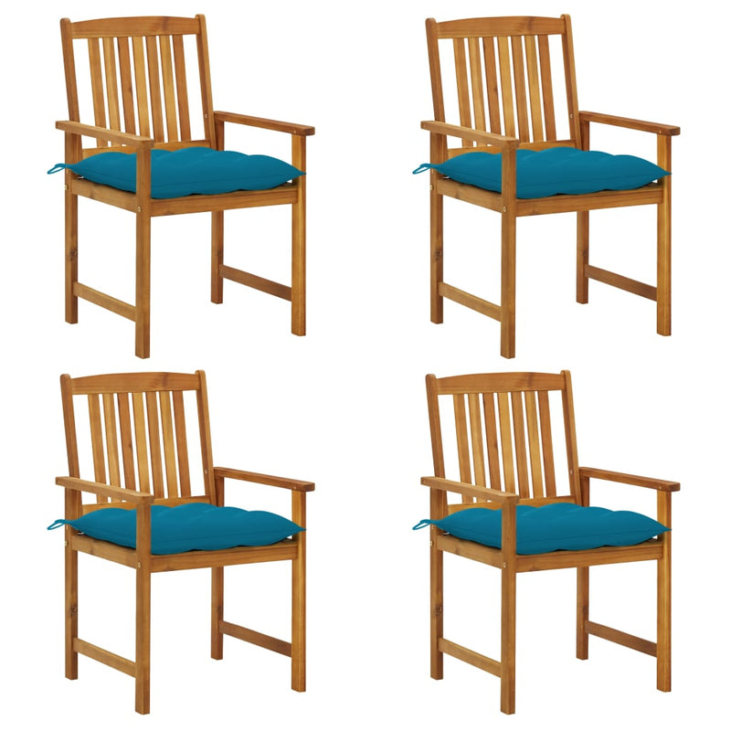 Tuinstoelen 4 st met kussens massief acaciahout MeubelReus