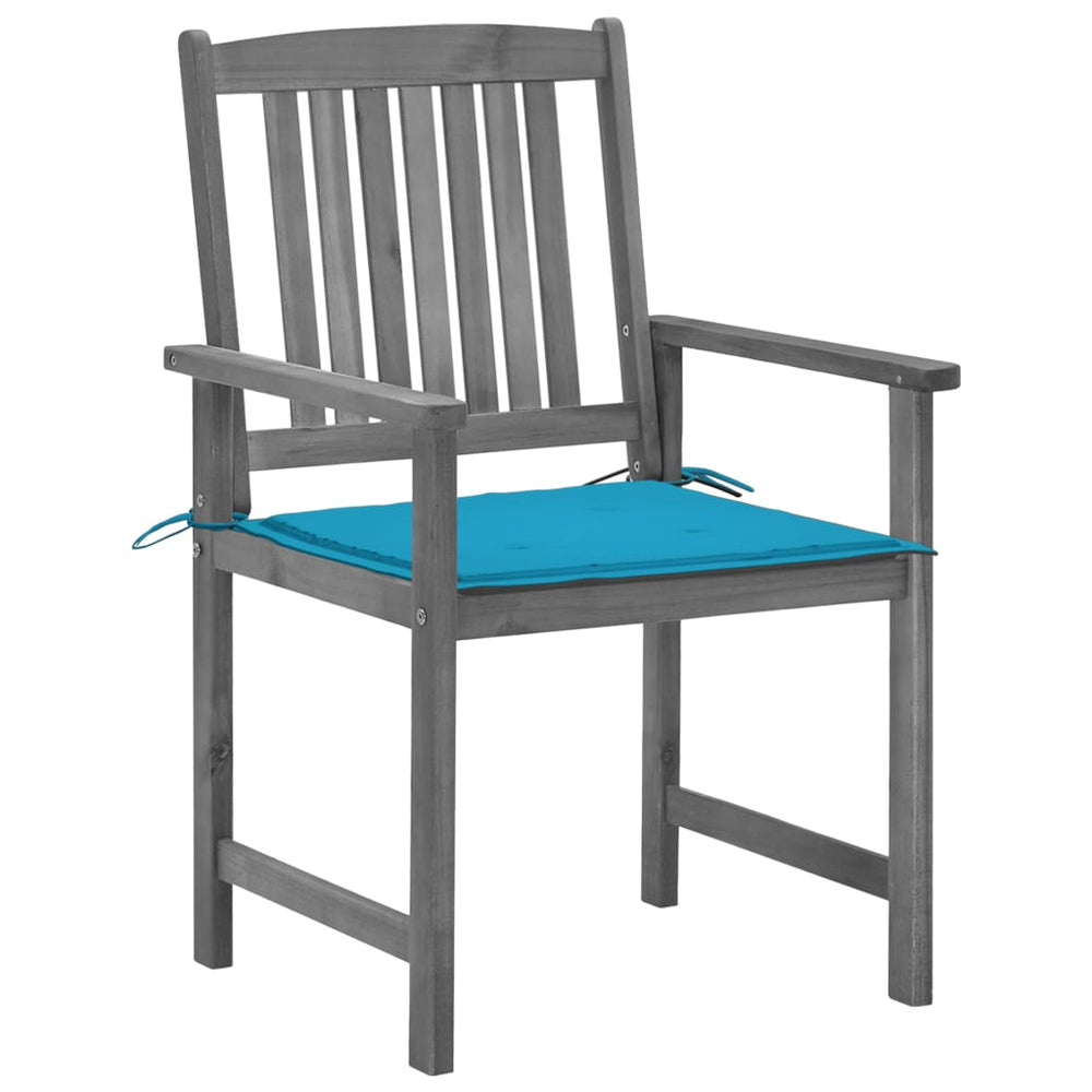 Tuinstoelen 4 st met kussens massief acaciahout grijs MeubelReus