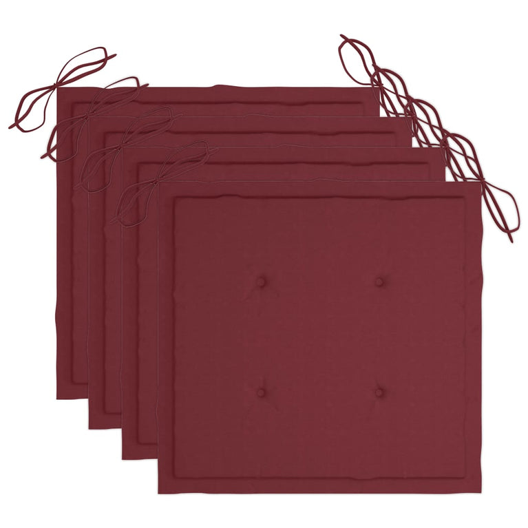 Tuinstoelen 4 st met kussens massief acaciahout grijs MeubelReus