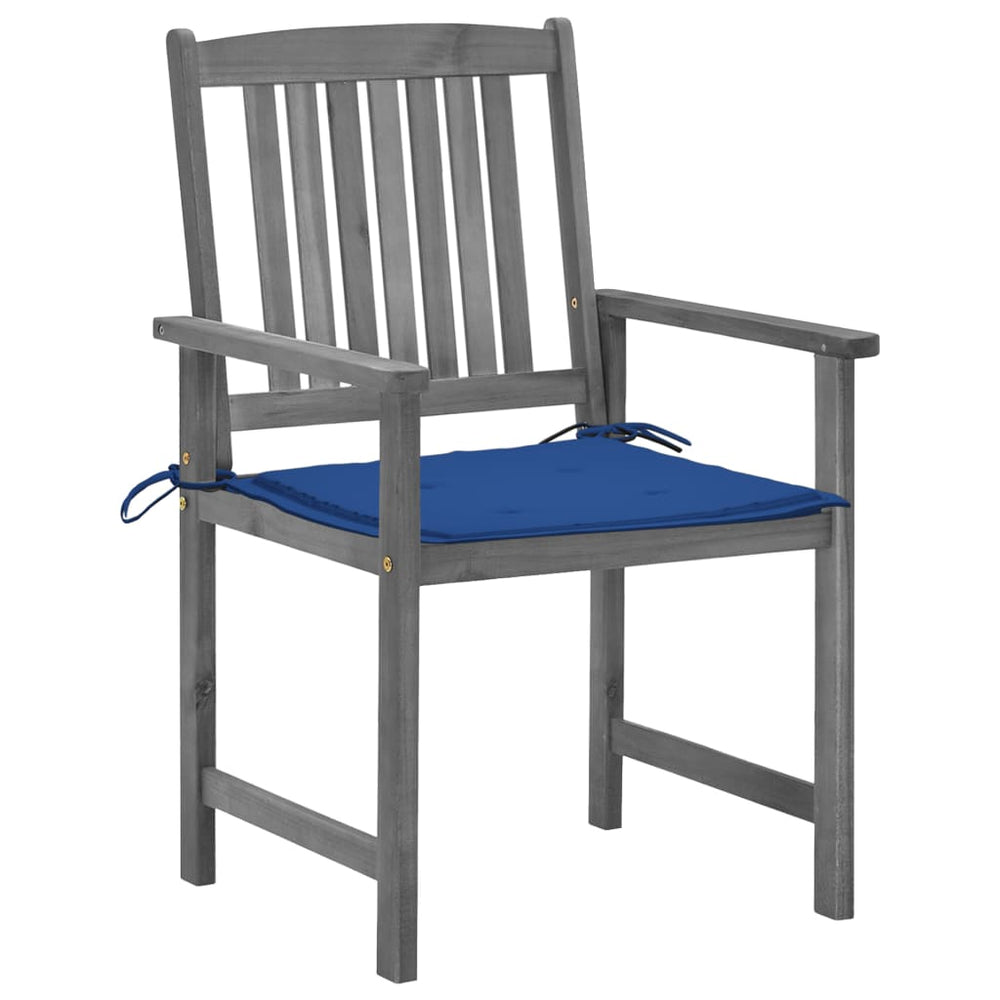 Tuinstoelen 4 st met kussens massief acaciahout grijs MeubelReus