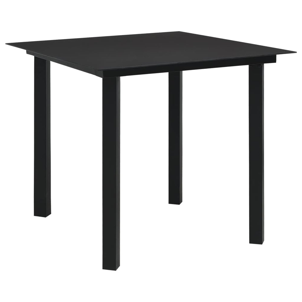 3-delige Tuinset glas en staal zwart MeubelReus