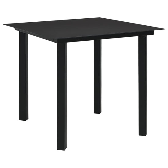 3-delige Tuinset glas en staal zwart MeubelReus