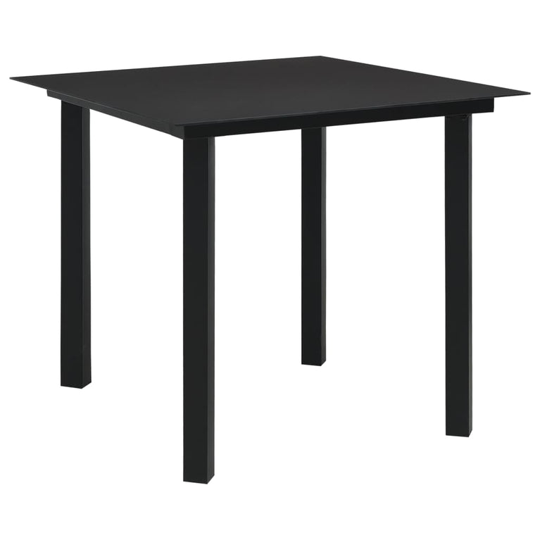 3-delige Tuinset glas en staal zwart MeubelReus