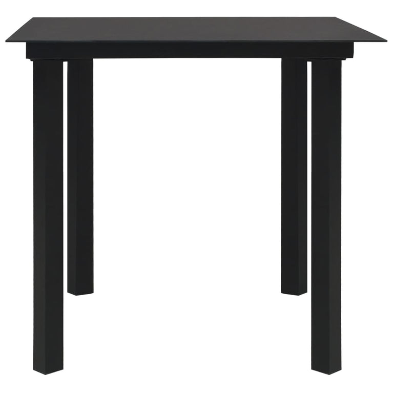 3-delige Tuinset glas en staal zwart MeubelReus