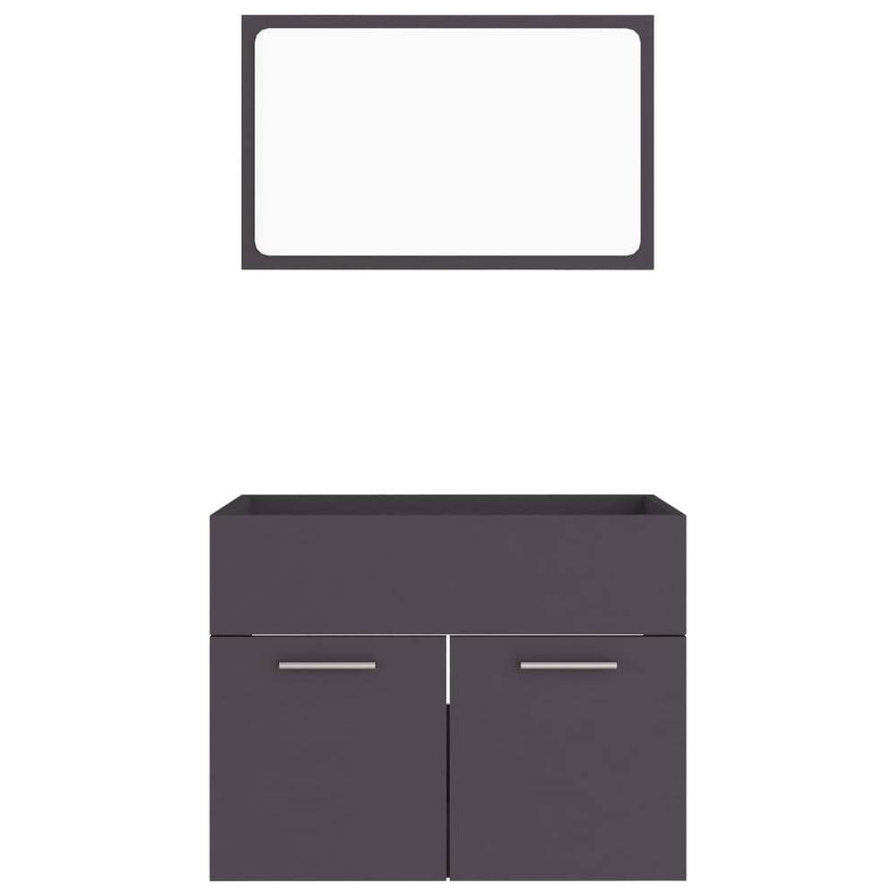 2-delige Badkamermeubelset spaanplaat grijs MeubelReus