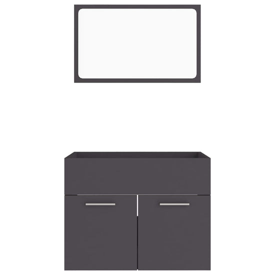 2-delige Badkamermeubelset spaanplaat grijs MeubelReus