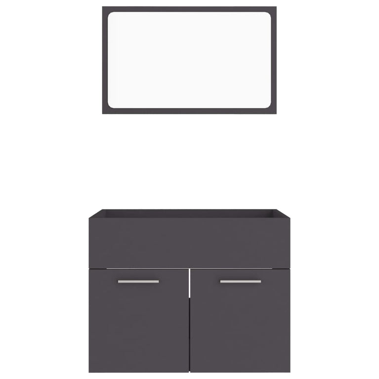 2-delige Badkamermeubelset spaanplaat grijs MeubelReus