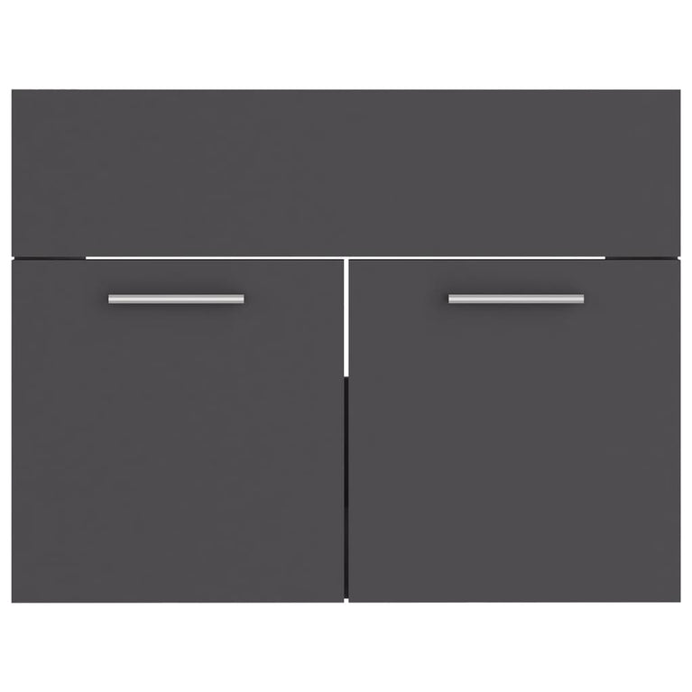 2-delige Badkamermeubelset spaanplaat grijs MeubelReus