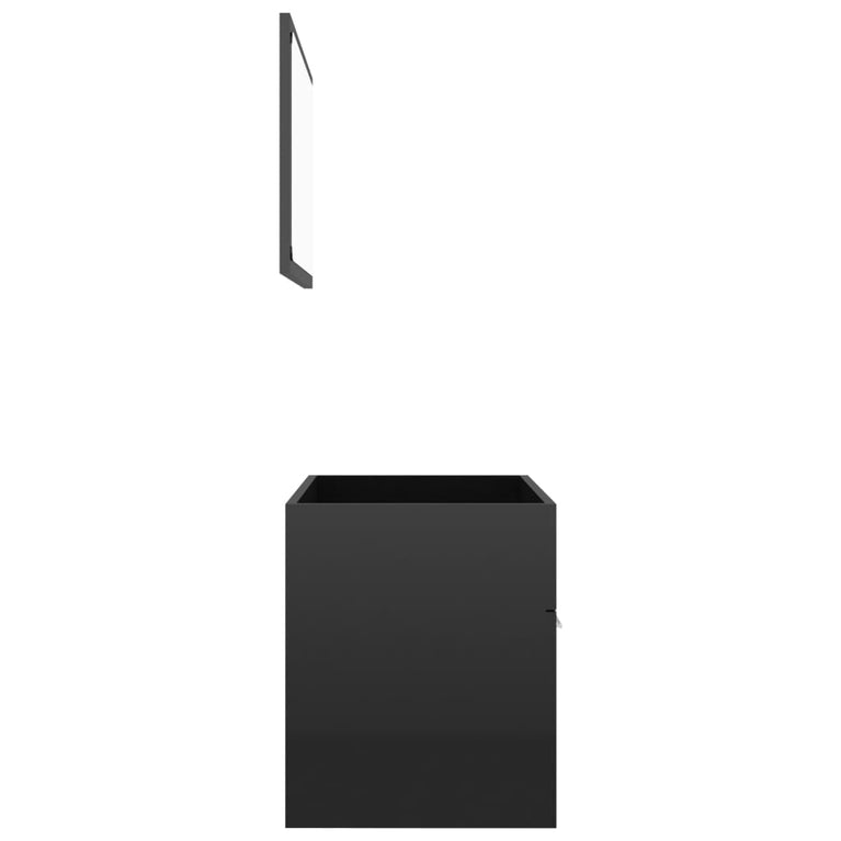 2-delige Badkamermeubelset spaanplaat hoogglans zwart MeubelReus