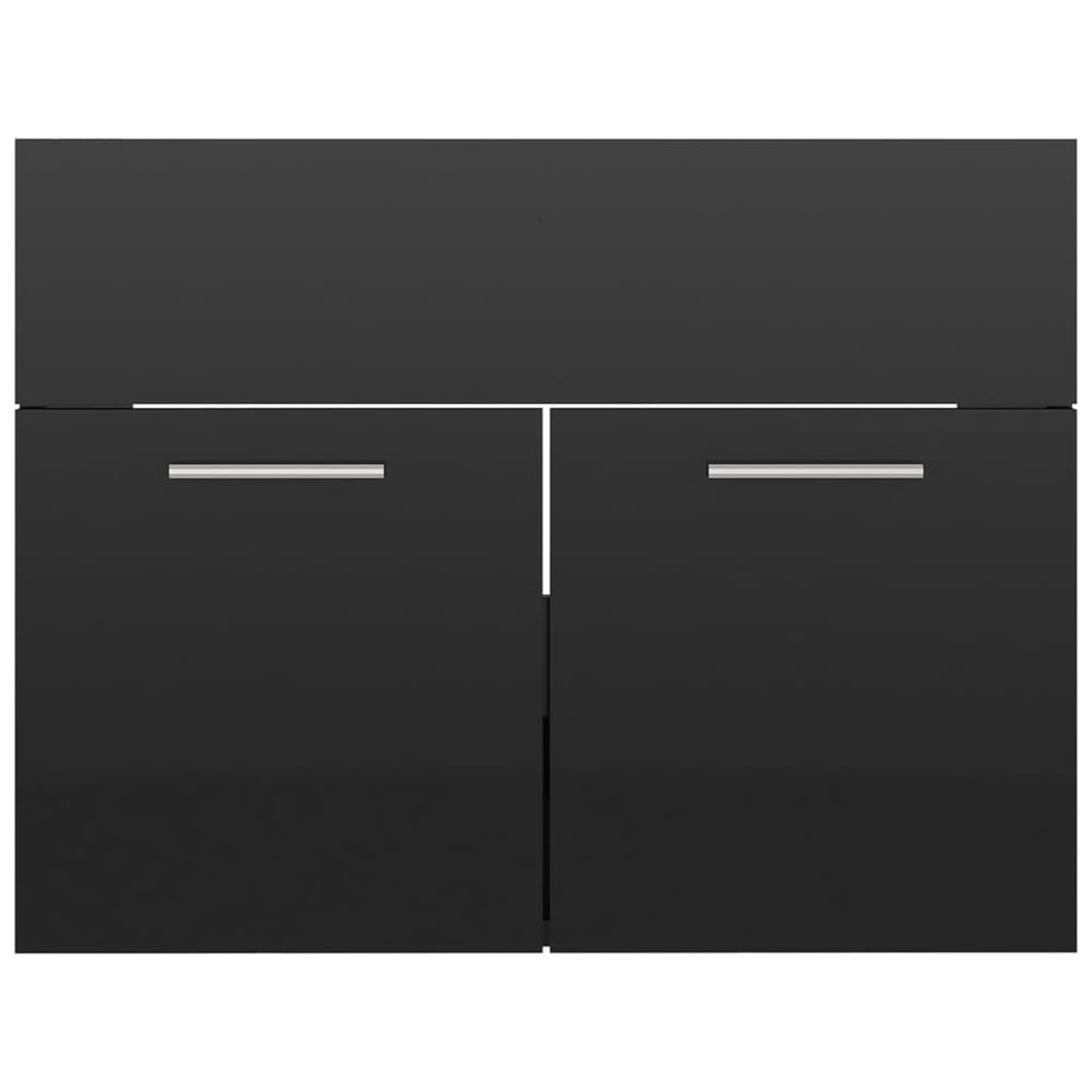 2-delige Badkamermeubelset spaanplaat hoogglans zwart MeubelReus