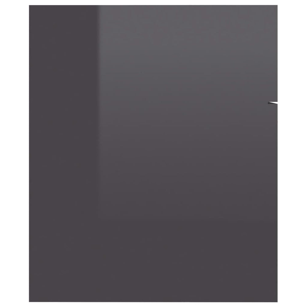 2-delige Badkamermeubelset spaanplaat hoogglans grijs MeubelReus