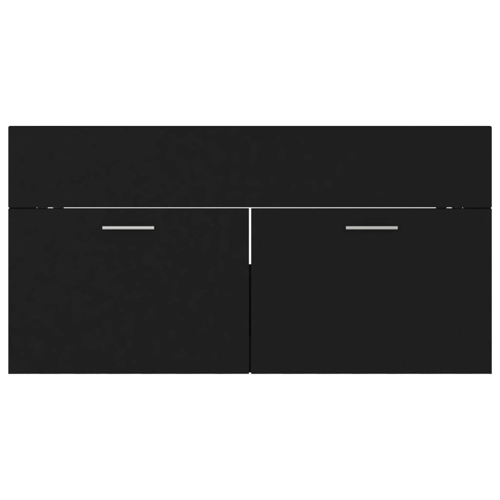 2-delige Badkamermeubelset spaanplaat zwart MeubelReus