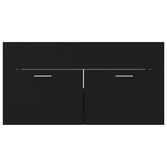 2-delige Badkamermeubelset spaanplaat zwart MeubelReus