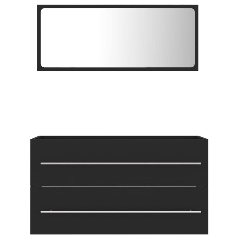 2-delige Badkamermeubelset spaanplaat grijs