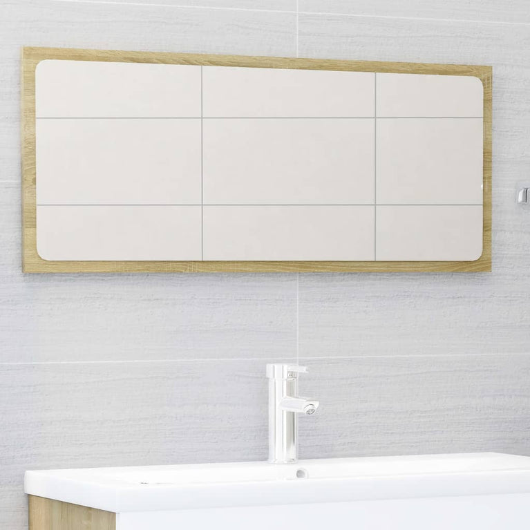 2-delige Badkamermeubelset spaanplaat wit en sonoma eikenkleur