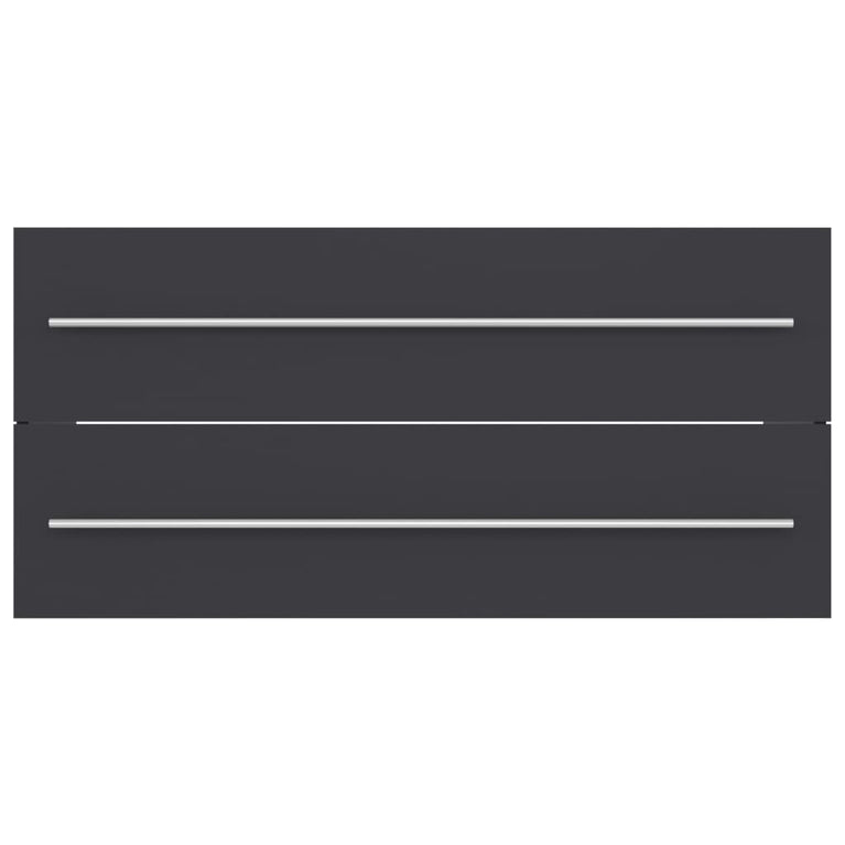 2-delige Badkamermeubelset spaanplaat grijs