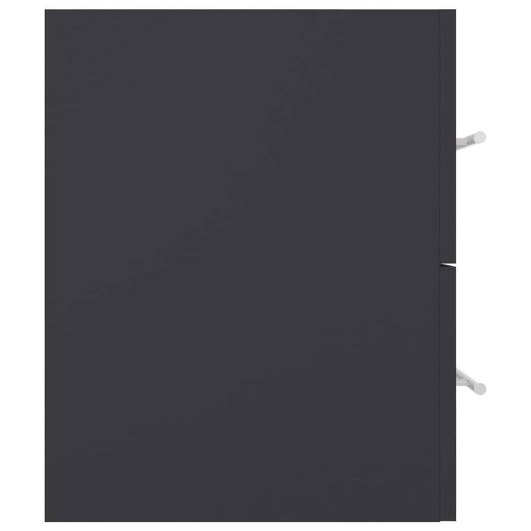 2-delige Badkamermeubelset spaanplaat grijs