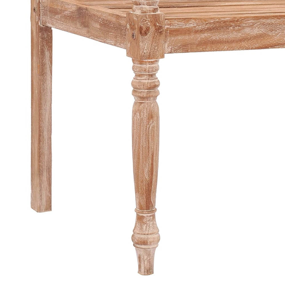 Bankje Batavia 120 cm massief teakhout met whitewash afwerking MeubelReus