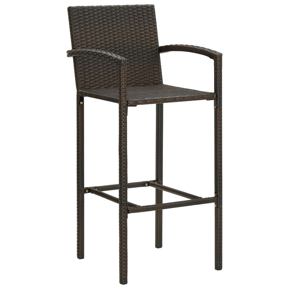 3-delige Tuinbarset poly rattan bruin MeubelReus